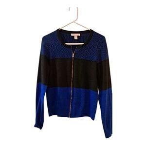 Banana Republic womens sweater Black and royal Blue polyester wool size XL